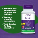 Private Label Biotin Tablets 10000 Mcg  Promote Healthy Hair Skin and Nails Support Energy Metabolism
