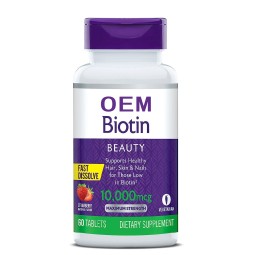Private Label Biotin Tablets 10000 Mcg  Promote Healthy Hair Skin and Nails Support Energy Metabolism