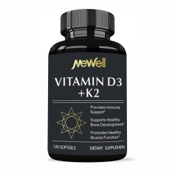 OEM Private Label Vegan Softgels Vitamin D3+K2 and Vitamin D3+K2 Soft Capsules for Adults & Pregnant Women