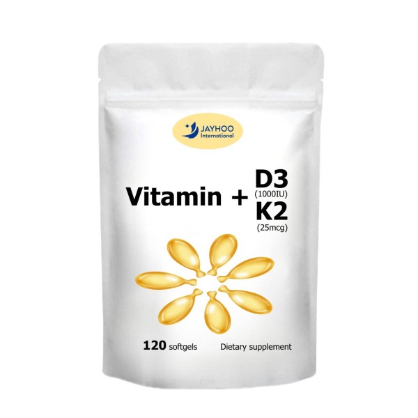 OEM工厂直销维生素K2素食健康抗氧化维生素D3+K2鱼油软胶囊