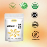 OEM工厂直销维生素K2素食健康抗氧化维生素D3+K2鱼油软胶囊