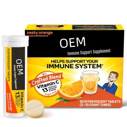 1000mg Vitamin C with Zinc SUGAR FREE Effervescent Tablets Zesty Orange Flavor
