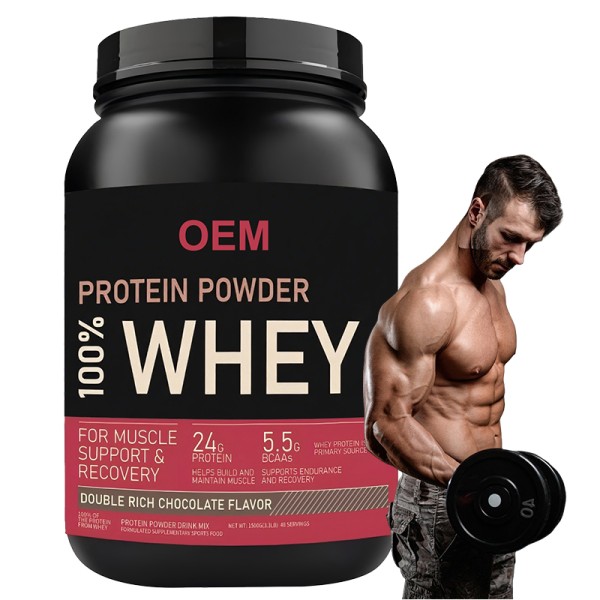 OEM Double Chocolate 100% Whey Protein Concentrate Best Sport Supplement for Adults Gold Standard Quality Powder