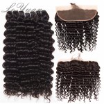 Brazilian Deep Wave Supplier - 3 Bundles 13x4 Frontal