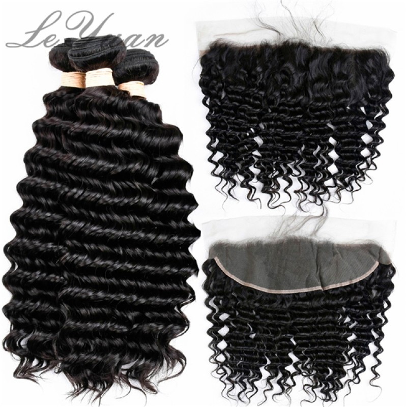 Brazilian Deep Wave Supplier - 3 Bundles 13x4 Frontal