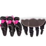 Virgin Loose Wave Bundles Factory - Double Drawn with Closure