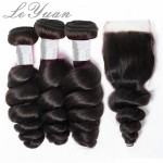 Virgin Loose Wave Bundles Factory - Double Drawn with Closure