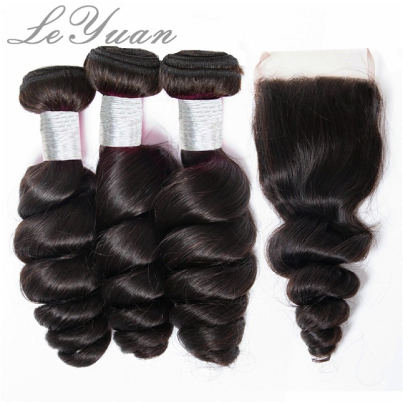 Virgin Loose Wave Bundles Factory - Double Drawn with Closure