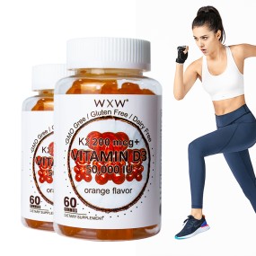 Vitamin D3K2 Gummies Supplier - WXW Stock Orange D3 K2 Adult Bone Health Pregnant