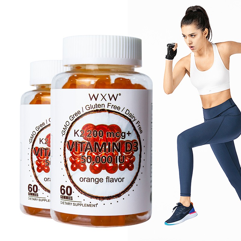 Vitamin D3K2 Gummies Supplier - WXW Stock Orange D3 K2 Adult Bone Health Pregnant