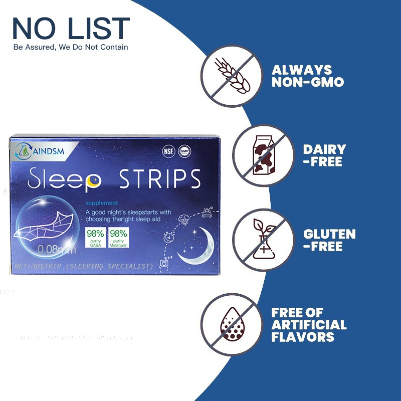 Sleep Mint Film Manufacturer - GABA Melatonin Faster Fall Asleep Strips for Adults