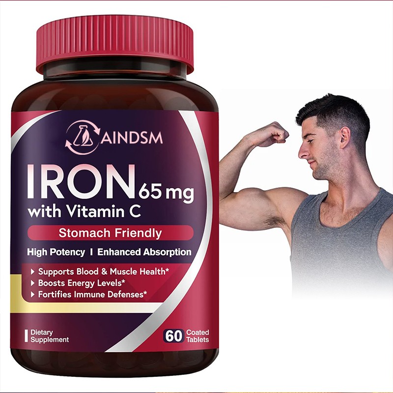 Iron Capsules Factory - Veggie Iron Tablets Blood Muscle Health Support