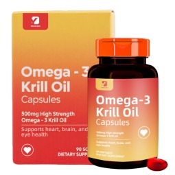 Krill Oil Capsules Supplier - 500mg Heart Brain Support