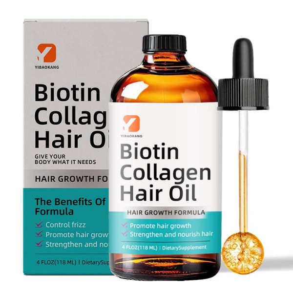 Biotin Collagen Hair Oil Supplier - 4oz Hair Growth Beauty