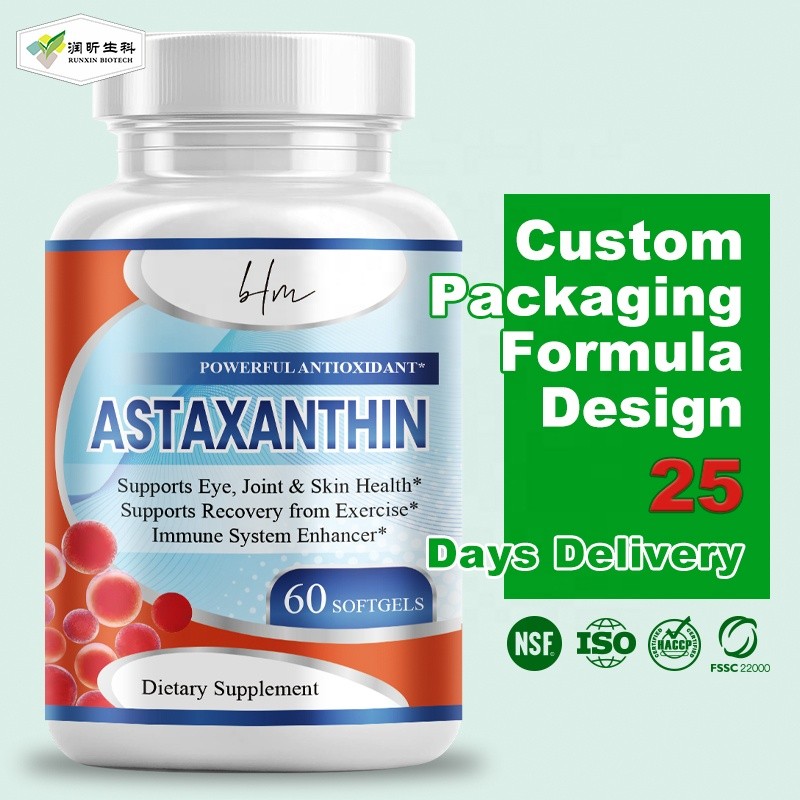 Astaxanthin Capsules Factory - Vegan Liposomal 5% 10% Haematococcus Pluvialis