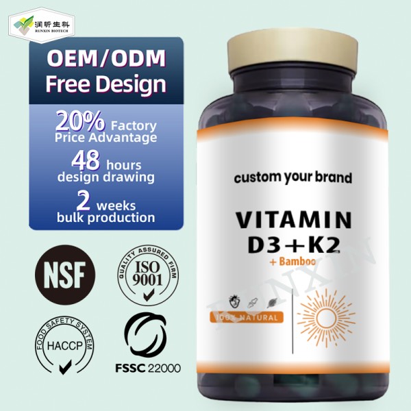 Vitamin D3 K2 Capsules Supplier - High Quality OEM ODM Mood Health Vegan