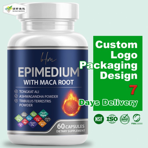 Horny Goat Weed Factory - Bulk Private Label Epimedium Capsules 90caps Vegan