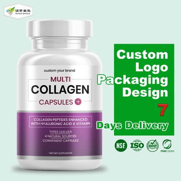 Collagen Capsules Factory - Runxin Private Label Vitamin C Biotin Support