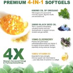 Black Seed Oil Softgels Factory - Oregano Oil 300 Capsules Blend Supplement