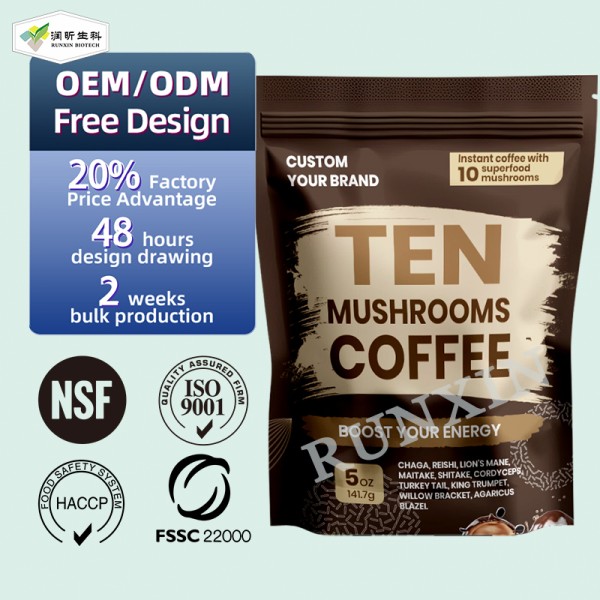 Mushroom Coffee Powder Supplier - OEM ODM Organic Arabica Dietary Supplement