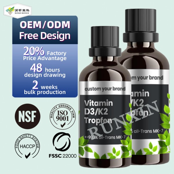 Vitamin D3 K2 Drops Manufacturer - OEM Organic 10000 Energy Booster 50ml