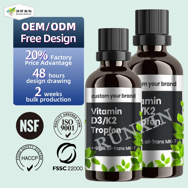 Vitamin D3 K2 Drops Manufacturer - OEM Organic 10000 Energy Booster 50ml
