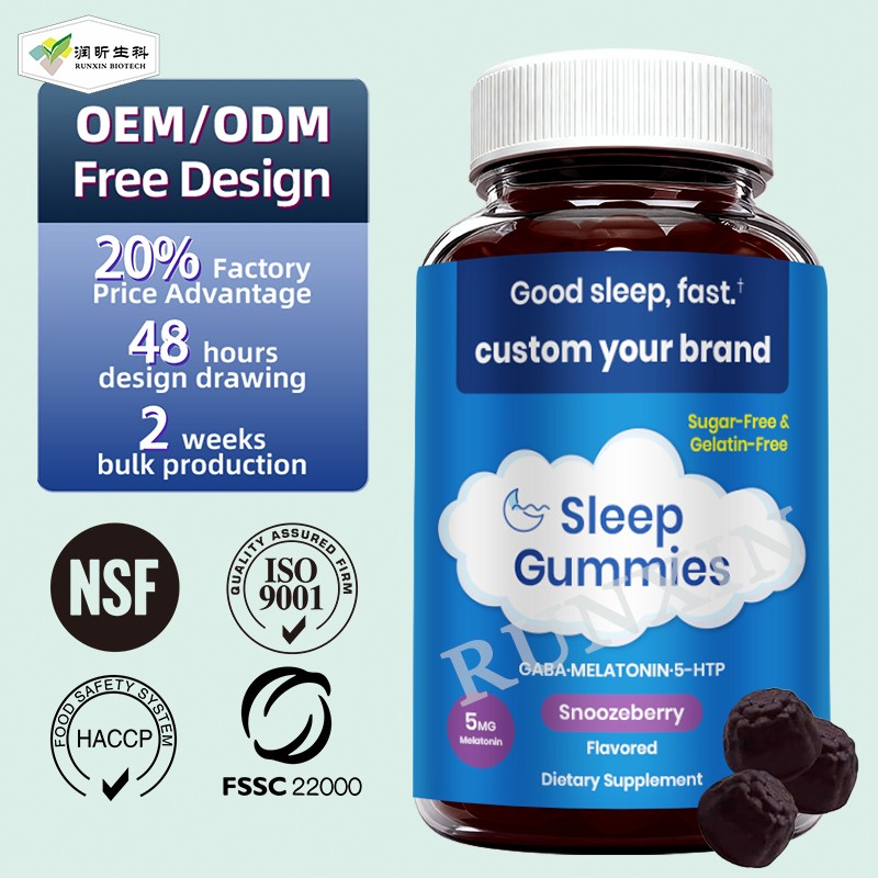 Melatonin Gummies Supplier - OEM L-theanine Tryptophan B6 B12 Ashwagandha