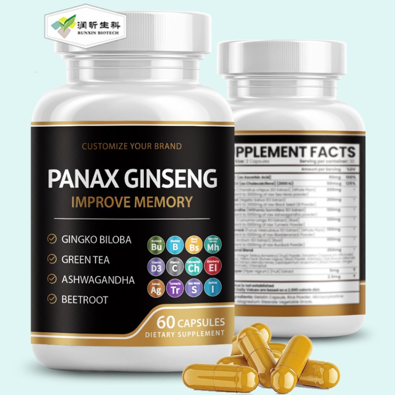 Ginseng Capsules Manufacturer - Private Label 5% Ginsenosides Maca Oyster