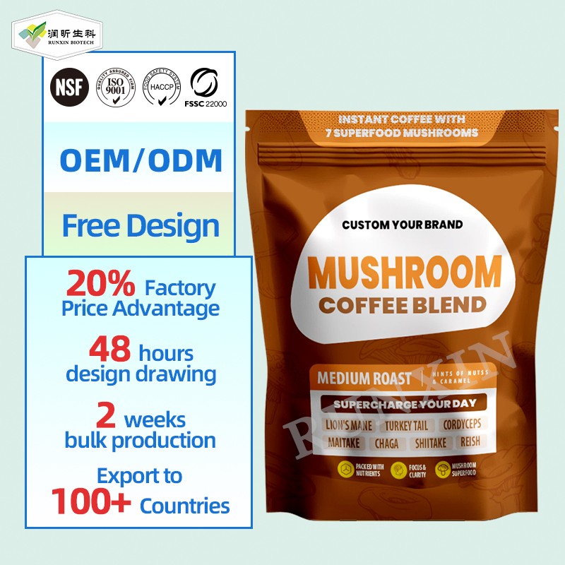 Mushroom Coffee Powder Manufacturer - Factory Supply Lions Mane Reishi Cordyceps