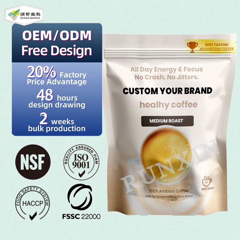 Mushroom Coffee Supplier - Private Label 10 in 1 Black Coffee Energy Boost