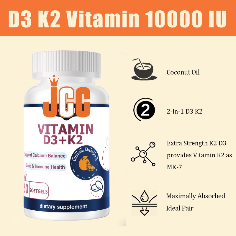 Vitamin D3 Capsules Supplier - D3+K2 Food Supplement Capsules