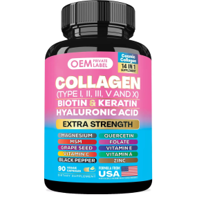 Collagen Capsules Manufacturer - Biotin Keratin Hyaluronic Whitening Antioxidant
