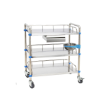 Surgical Trolley Manufacturer - Stainless Steel Emergency Cart 2 Layers