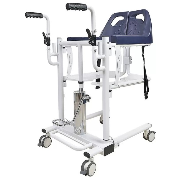 Patient Lift Supplier - Manual Folding Mobile Bathroom Transfer Wheelchair