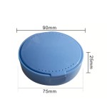 Denture Case Factory - Round Plastic Orthodontic Retainer Container with Mirror