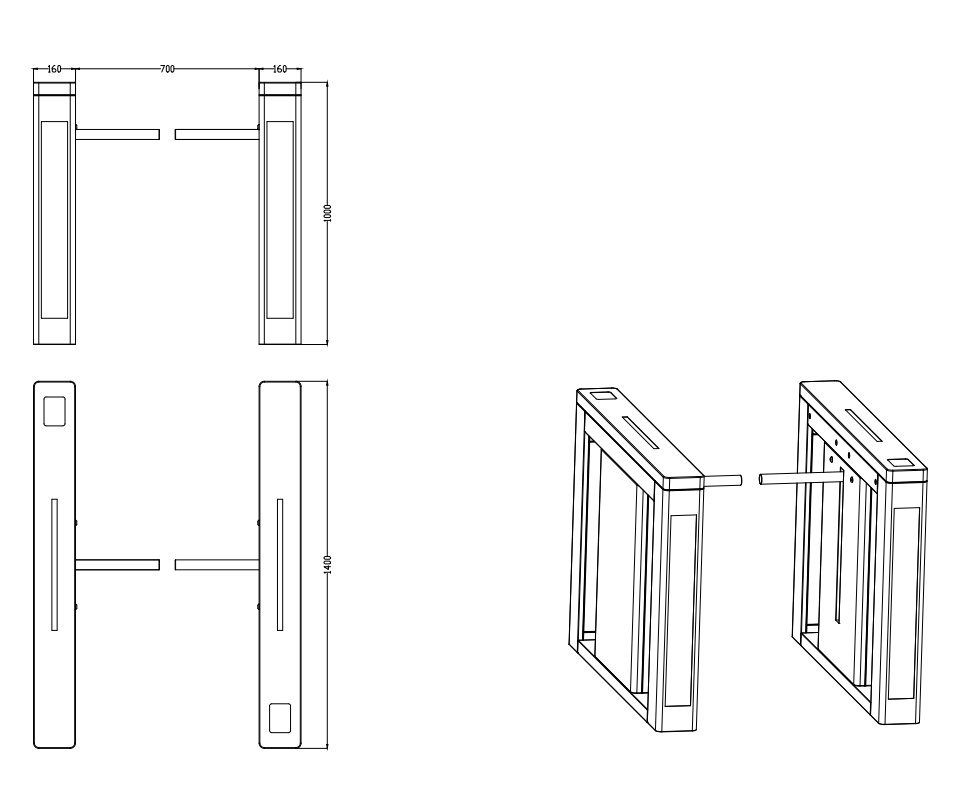 Drop Arm Swing Turnstile
