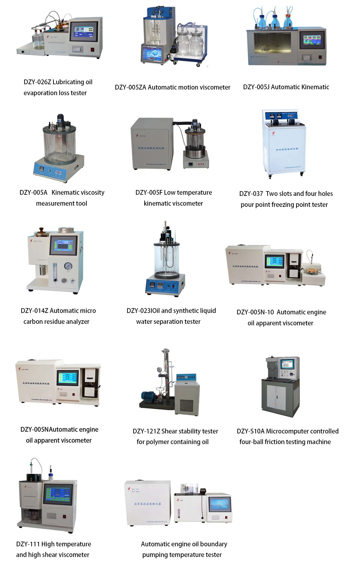 Lubricating oil testing instruments