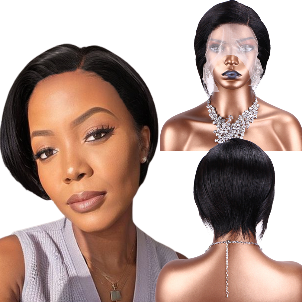 short cut human hair wig