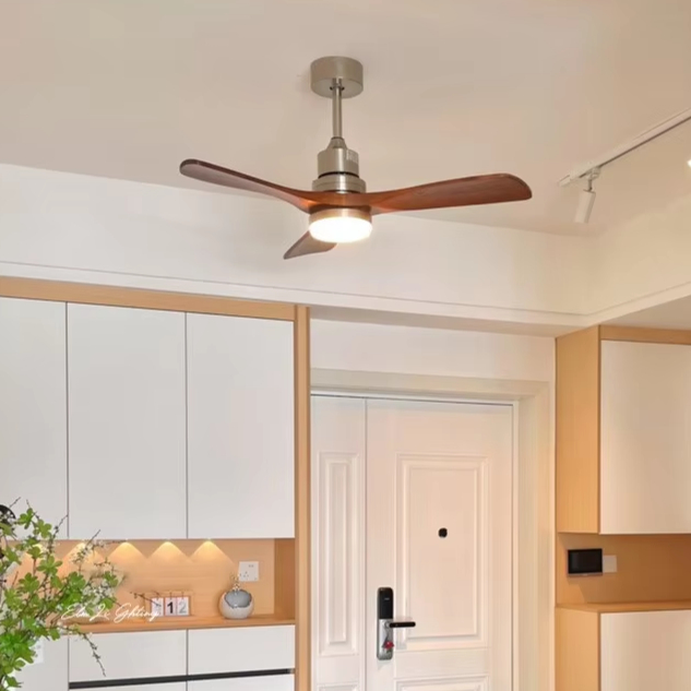 Modern ABS/Solid Wood Fan Light