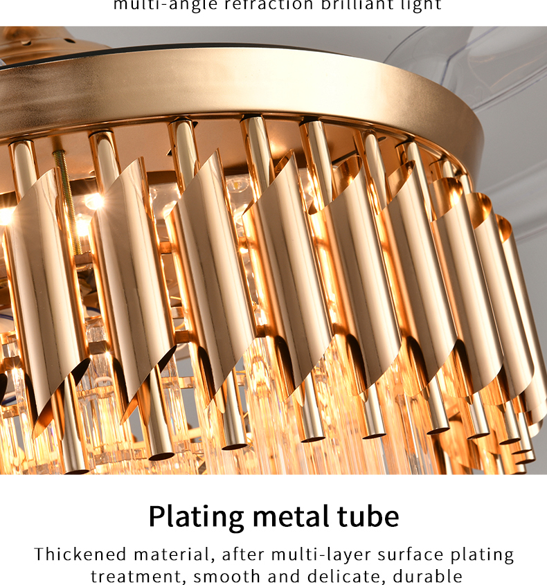Crystal luxury fan light