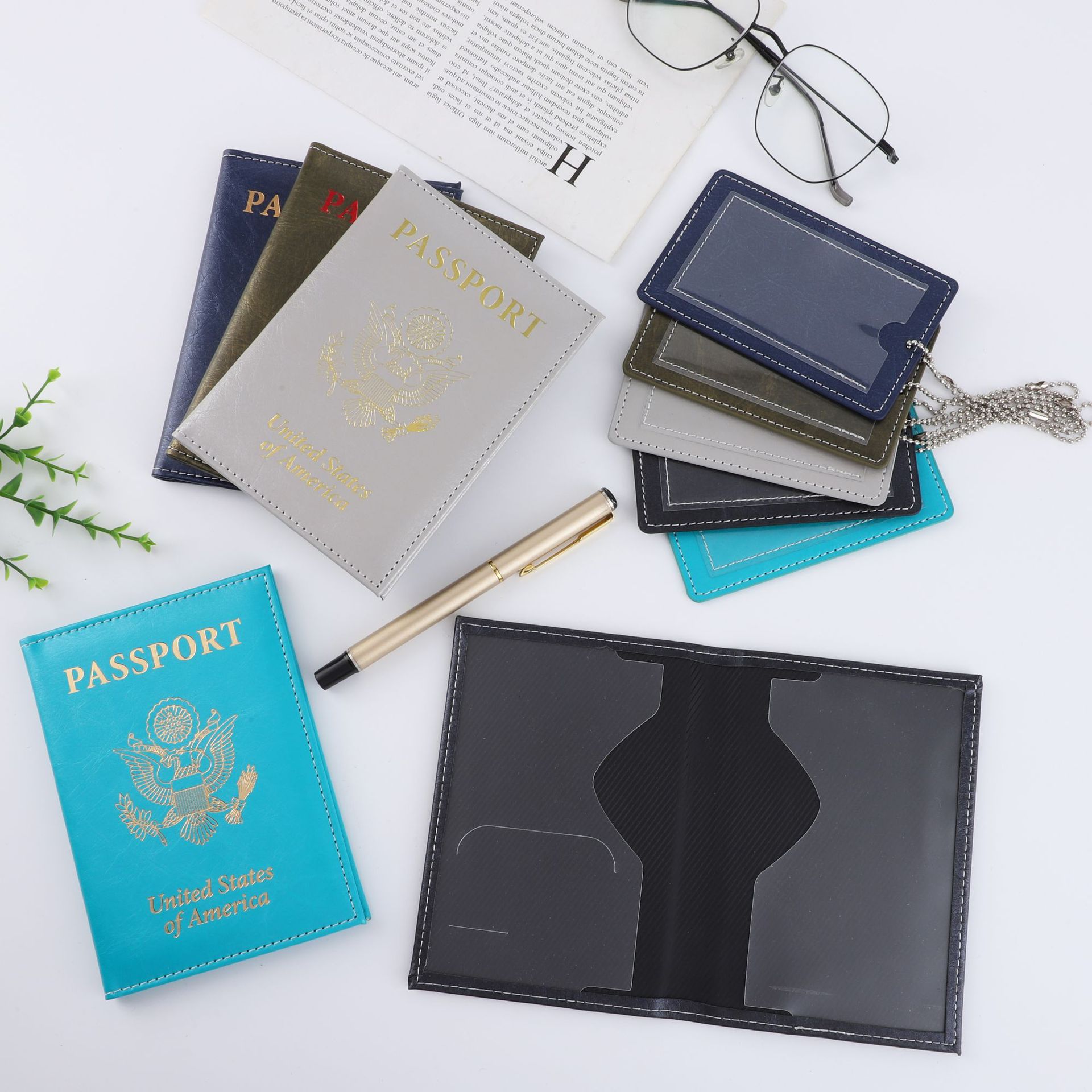 Passport holder and luggage tag set