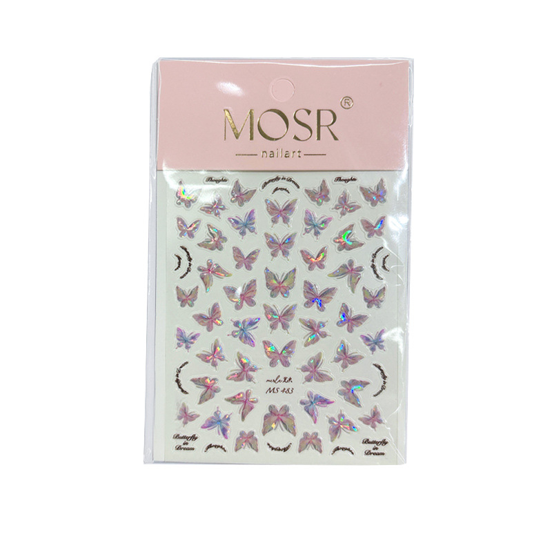 3D relief butterfly nail polish paper sticker